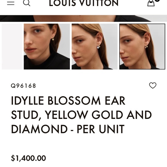 LV IDYLLE BLOSSOM EAR STUD, YELLOW GOLD AND DIAMOND - PER UNIT - Picture 5 of 7